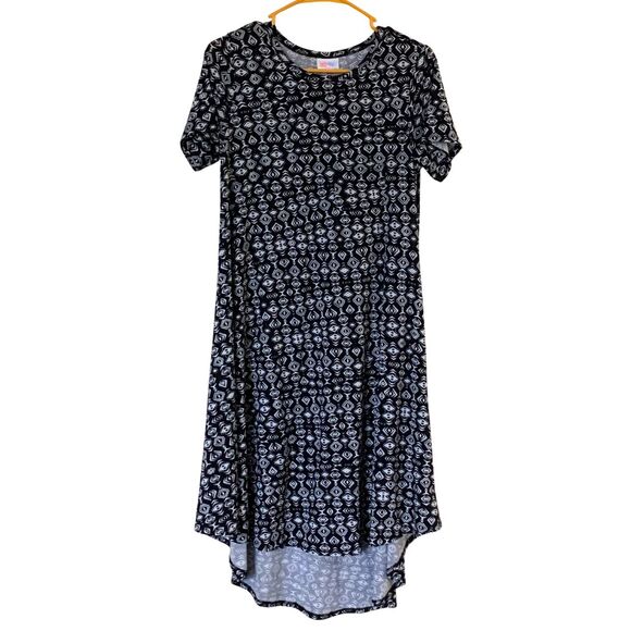LuLaRoe Dresses & Skirts - LuLaRoe Black & White Geometric Print High-Low Hem Dress XS Relaxed Fit